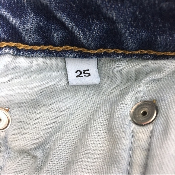 DEREK LAM DENIM Gia Crop Flare Jeans Mid Rise Embroidered Look Stripe Size 25 - Picture 11 of 13